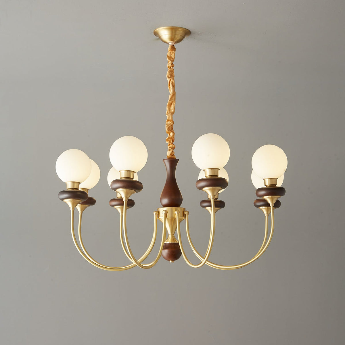 Cotheor Vintage Traditionele Kroonluchter van Hout en glas