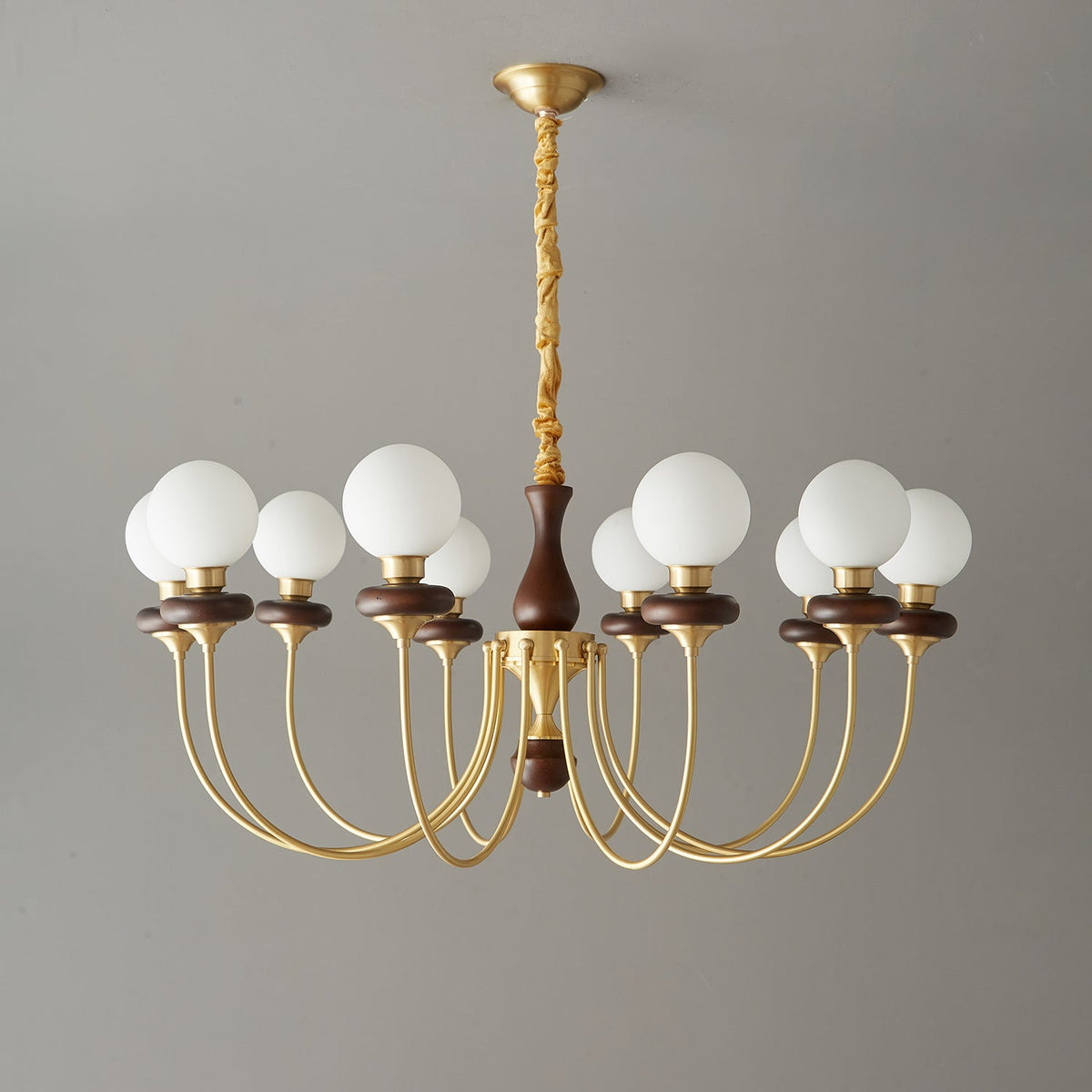 Cotheor Vintage Traditionele Kroonluchter van Hout en glas