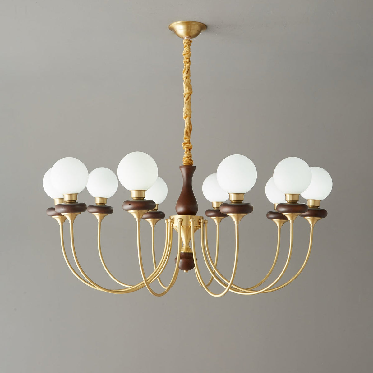 Cotheor Vintage Traditionele Kroonluchter van Hout en glas