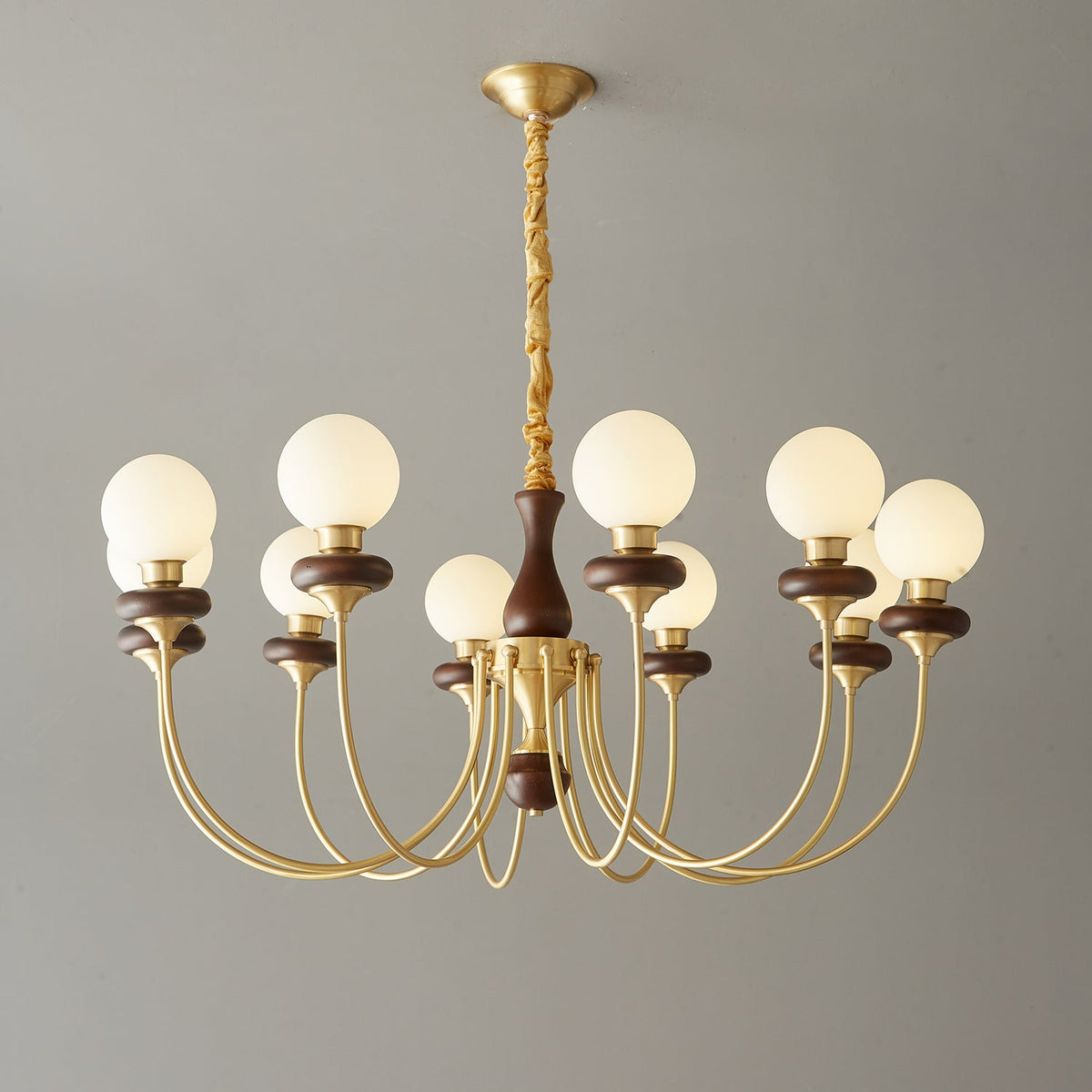 Cotheor Vintage Traditionele Kroonluchter van Hout en glas