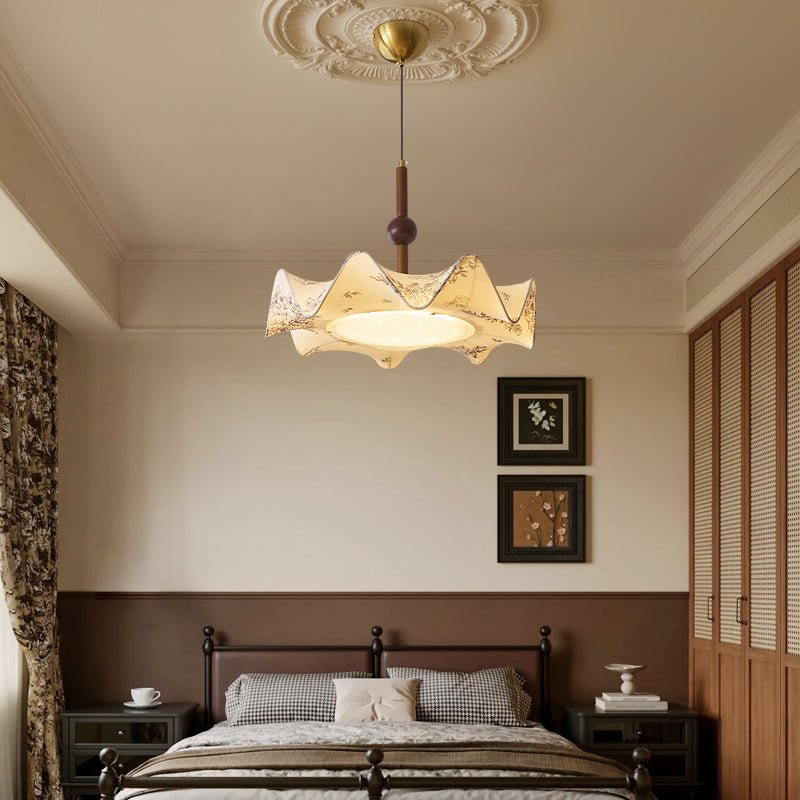 Zoshaos Traditionele Elegantie Vintage Stoffen Hout hanglamp