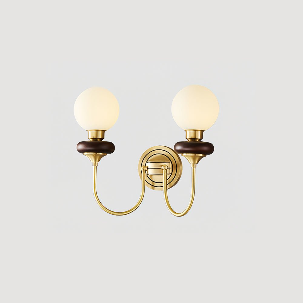 Elvalora wandlamp Premium Noordse Kunst Walnoot glas