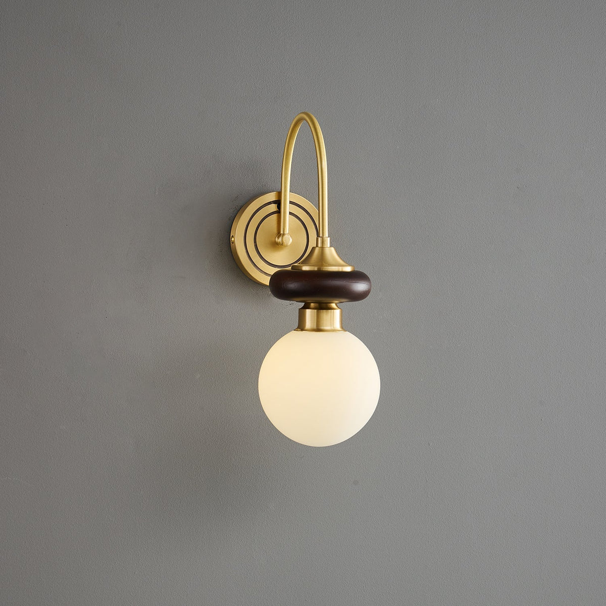 Elvalora wandlamp Premium Noordse Kunst Walnoot glas