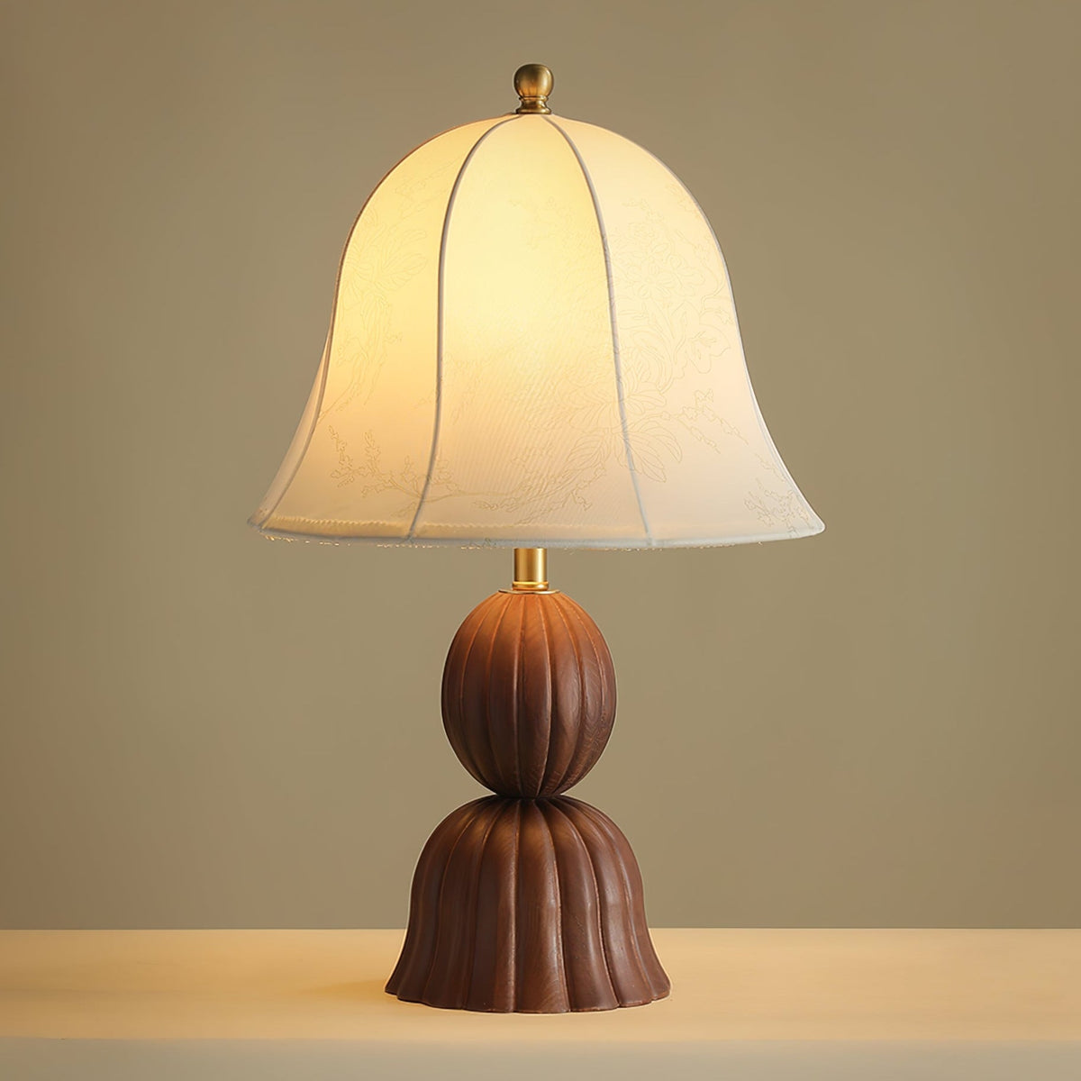 Aldiia Vintage tafellamp van stof en hout