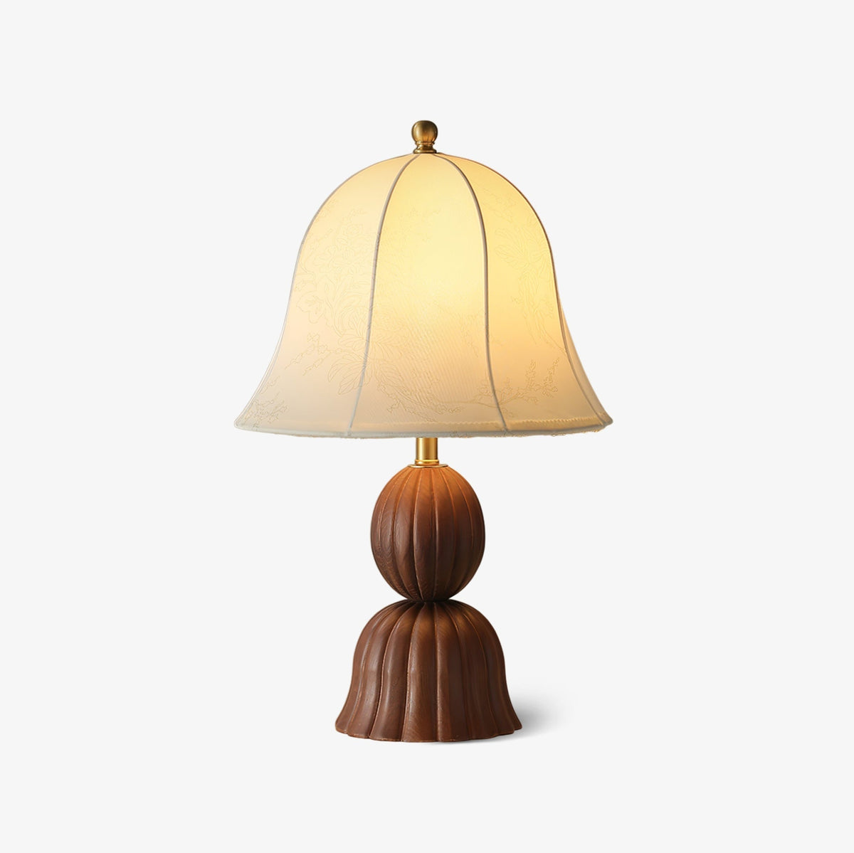 Aldiia Vintage tafellamp van stof en hout