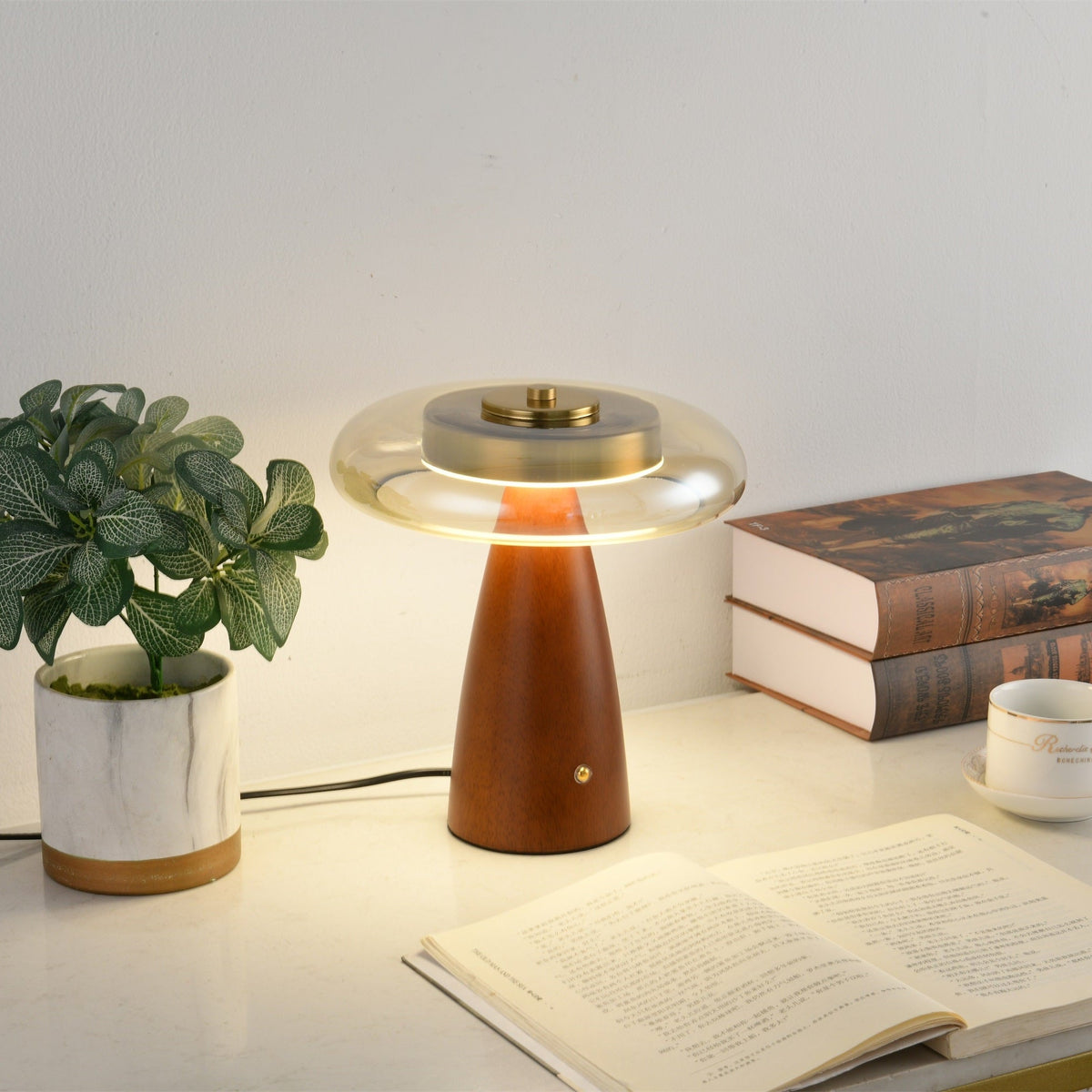Mushroom Retro-glas tafellamp