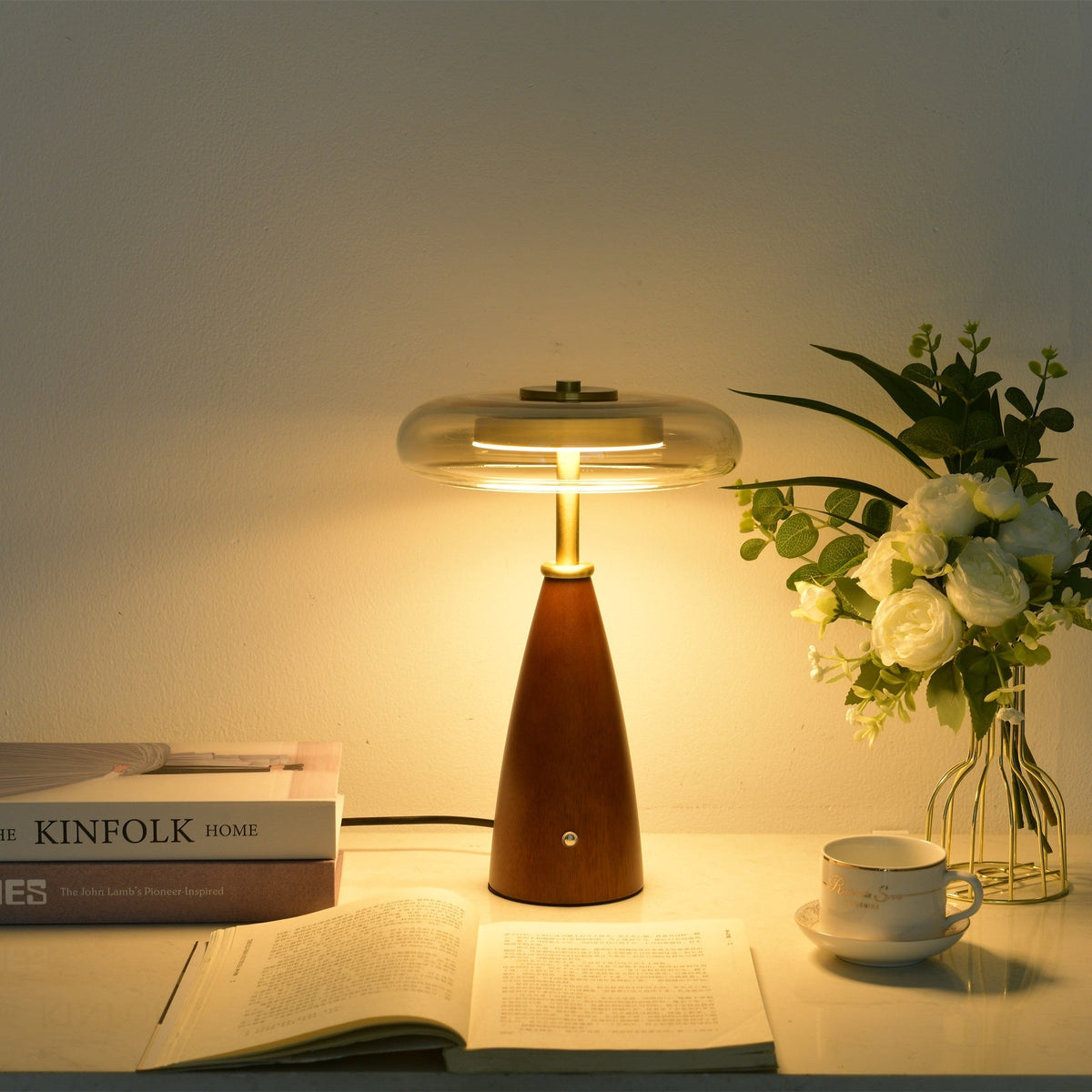 Mushroom Retro-glas tafellamp