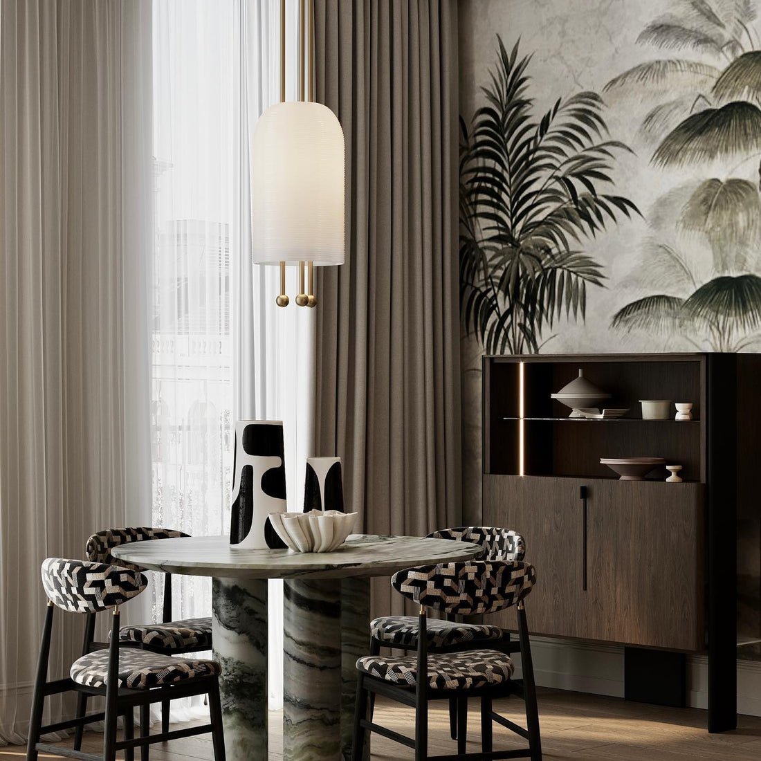 Qir Traditionele Elegante hanglamp van glas