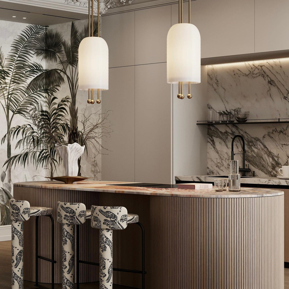 Qir Traditionele Elegante hanglamp van glas