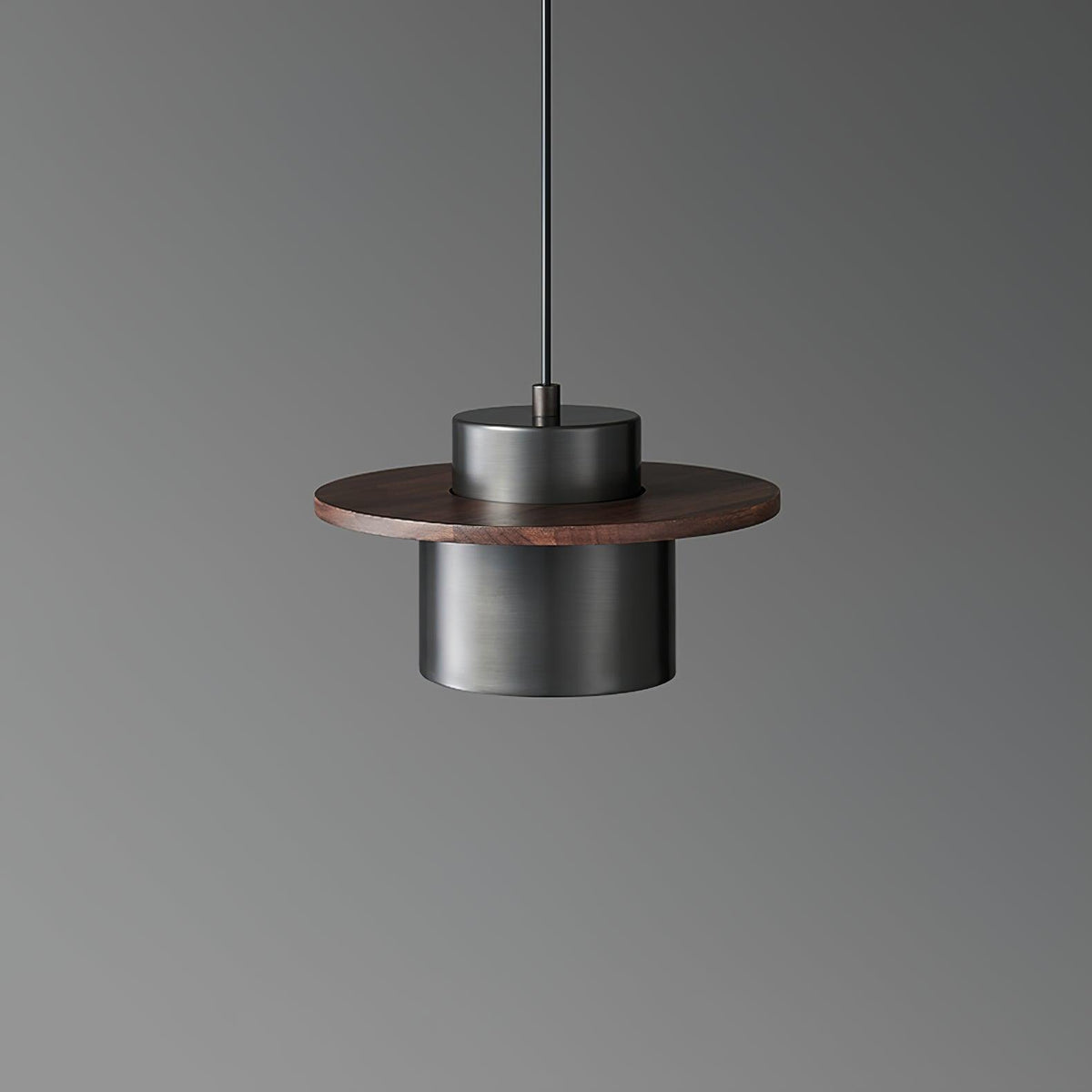 Auririra industriële hanglamp van messing en walnoot