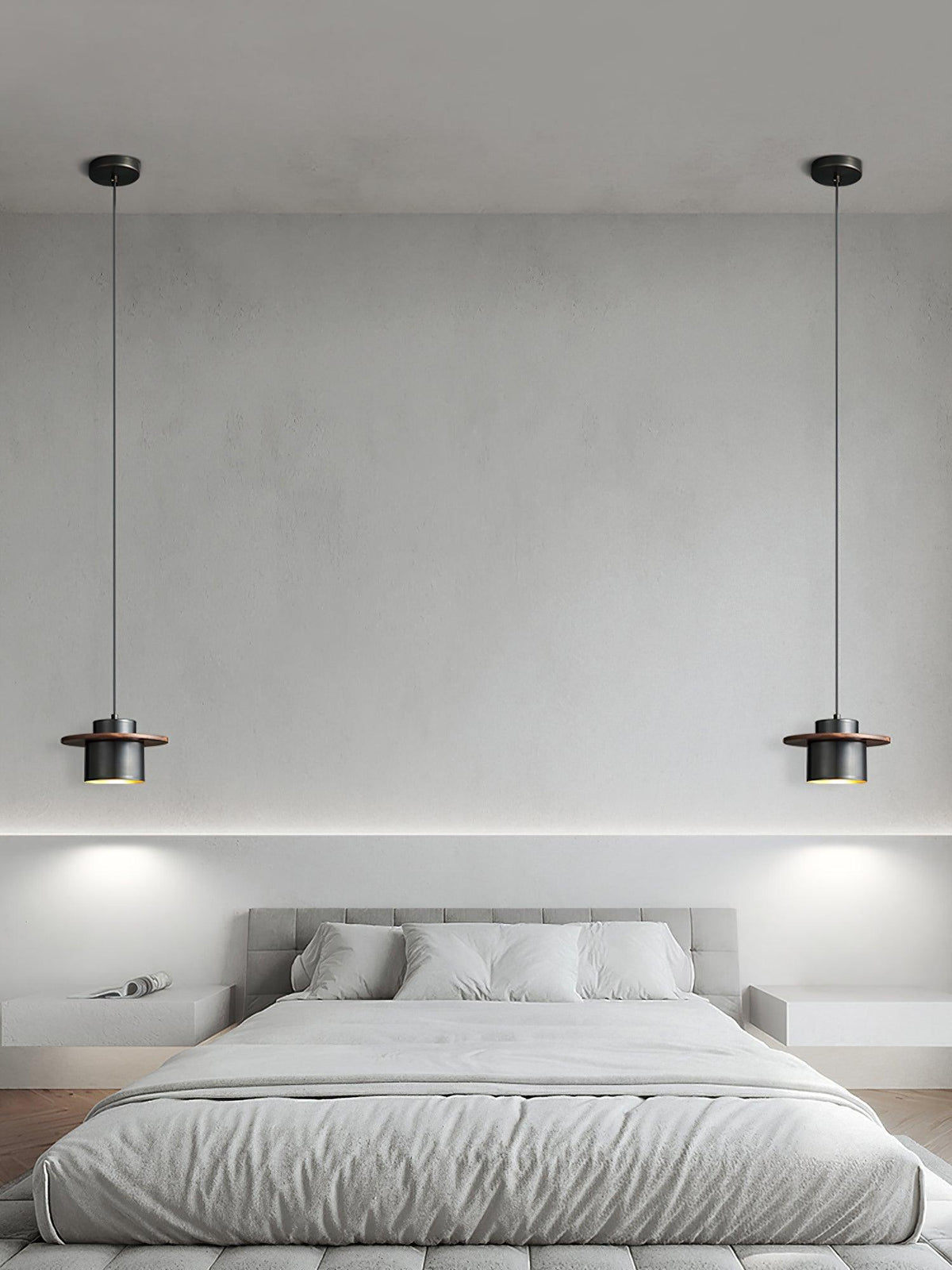 Auririra industriële hanglamp van messing en walnoot