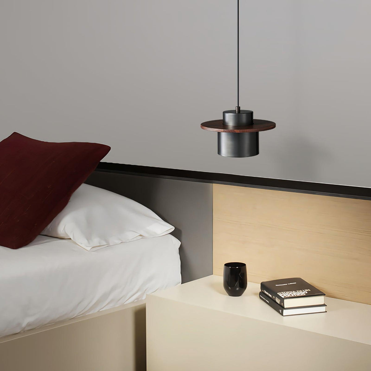 Auririra industriële hanglamp van messing en walnoot