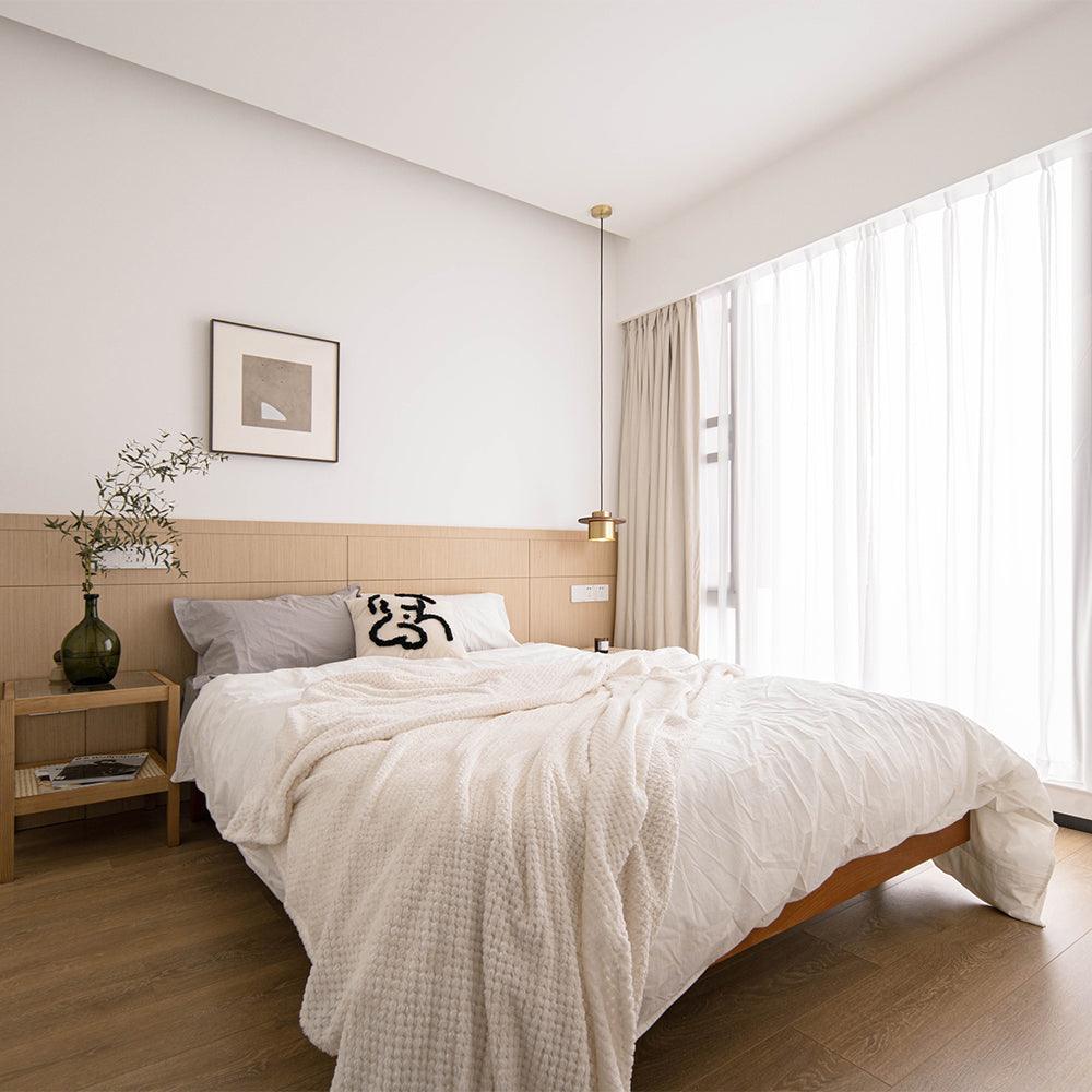 Auririra industriële hanglamp van messing en walnoot