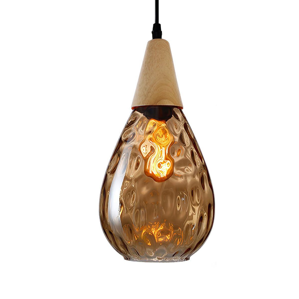 Rinisena hanglamp helder glas hout Noordse modern