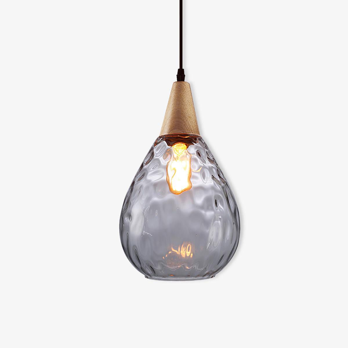 Rinisena hanglamp helder glas hout Noordse modern