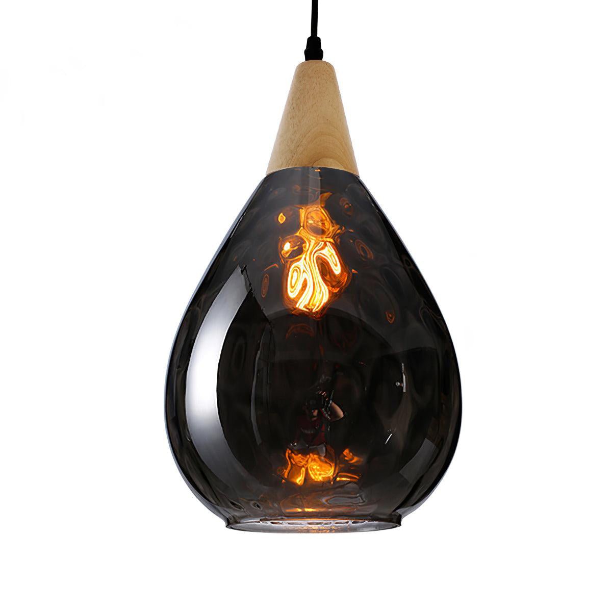Rinisena hanglamp helder glas hout Noordse modern