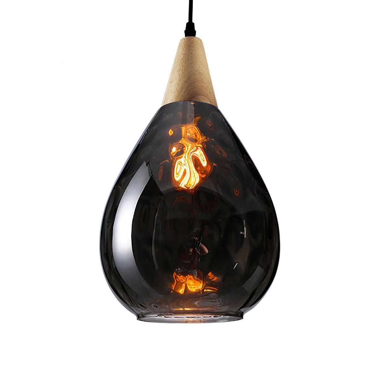 Rinisena hanglamp helder glas hout Noordse modern