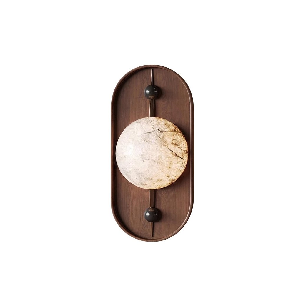 Lyvaran Oval albasten wandlamp van Walnoot