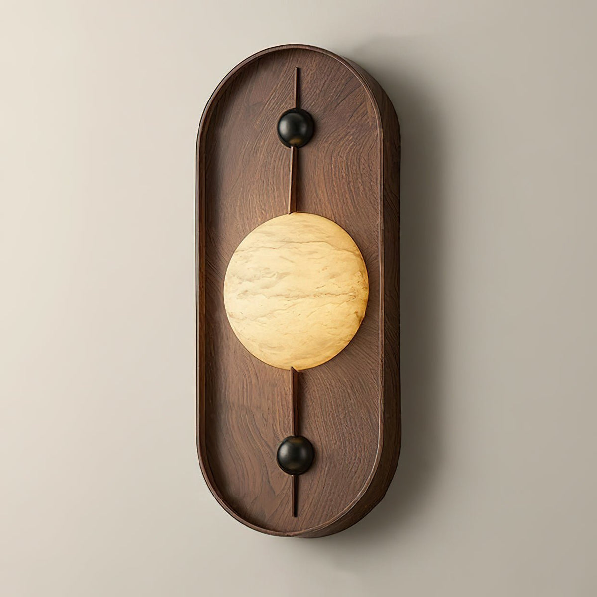 Lyvaran Oval albasten wandlamp van Walnoot
