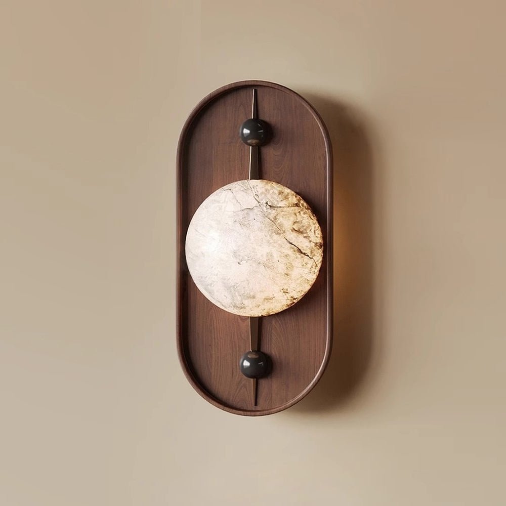 Lyvaran Oval albasten wandlamp van Walnoot