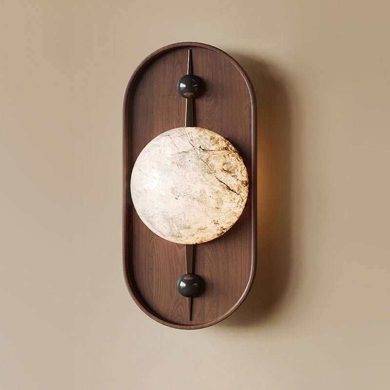Lyvaran Oval albasten wandlamp van Walnoot