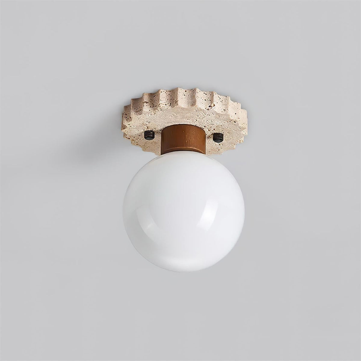 Valisaya plafondlamp travertin met gebogen basis