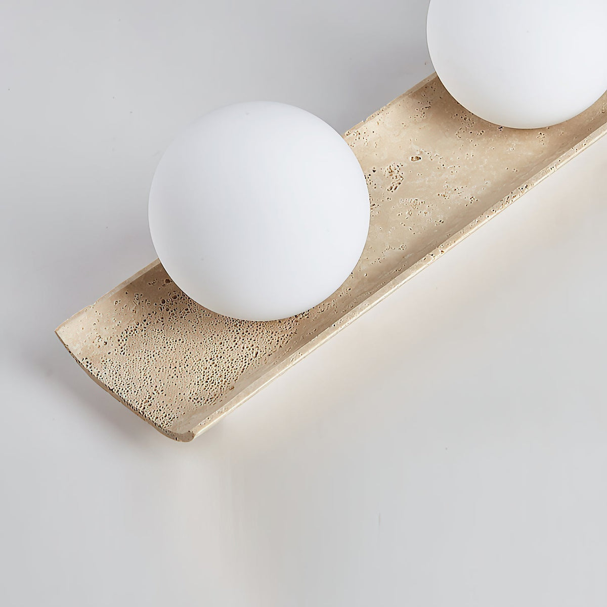 Serenaya bollen travertin glas plafondlamp