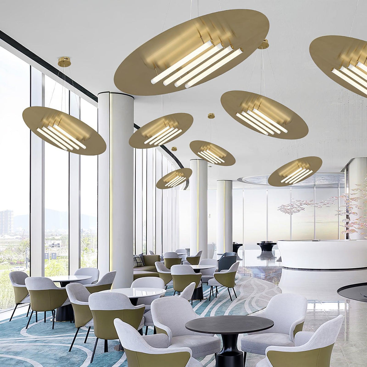 Mirueria moderne hanglamp in goudkleurige afwerking
