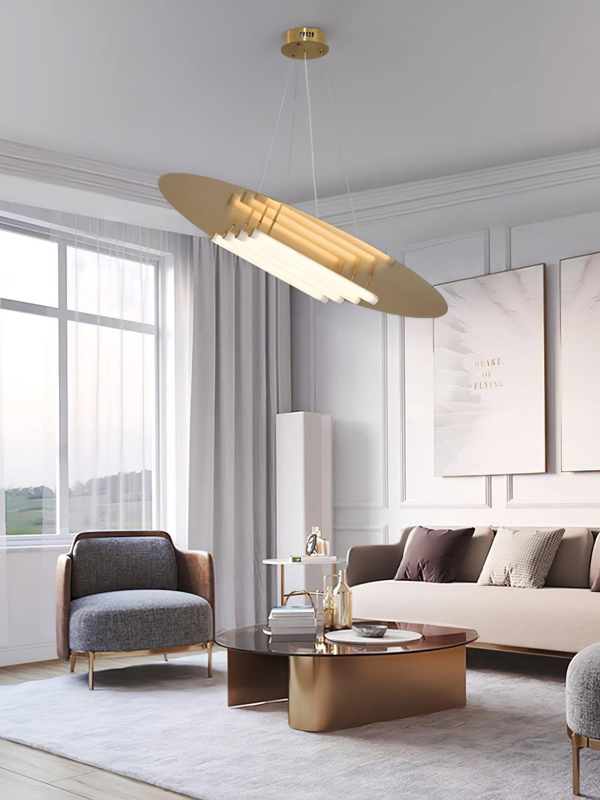 Mirueria moderne hanglamp in goudkleurige afwerking
