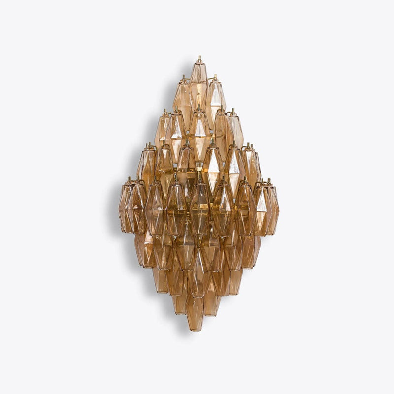 Zyrelis polyhedraal glazen wandlamp
