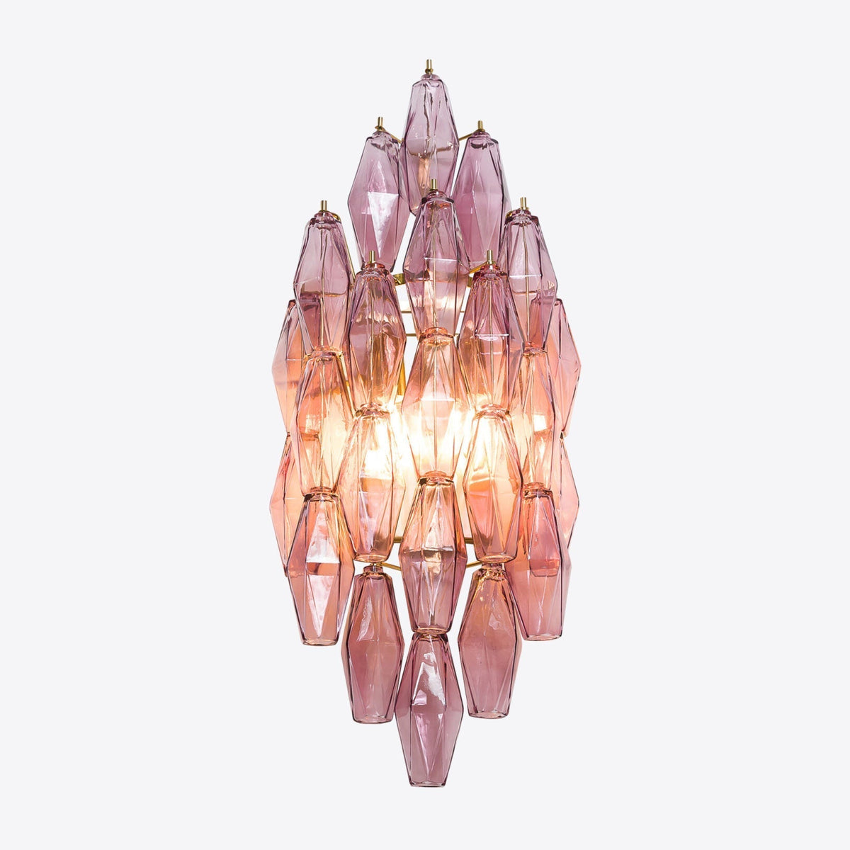 Zyrelis polyhedraal glazen wandlamp