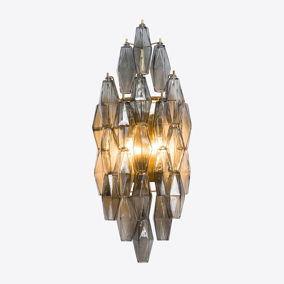 Zyrelis polyhedraal glazen wandlamp