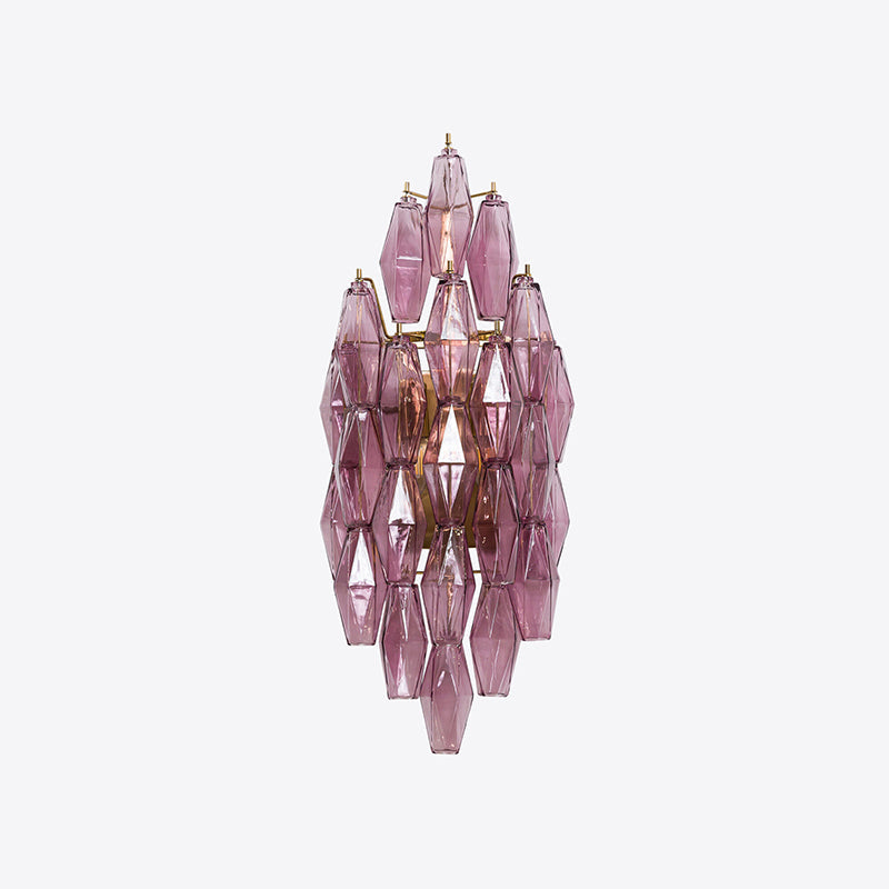 Zyrelis polyhedraal glazen wandlamp