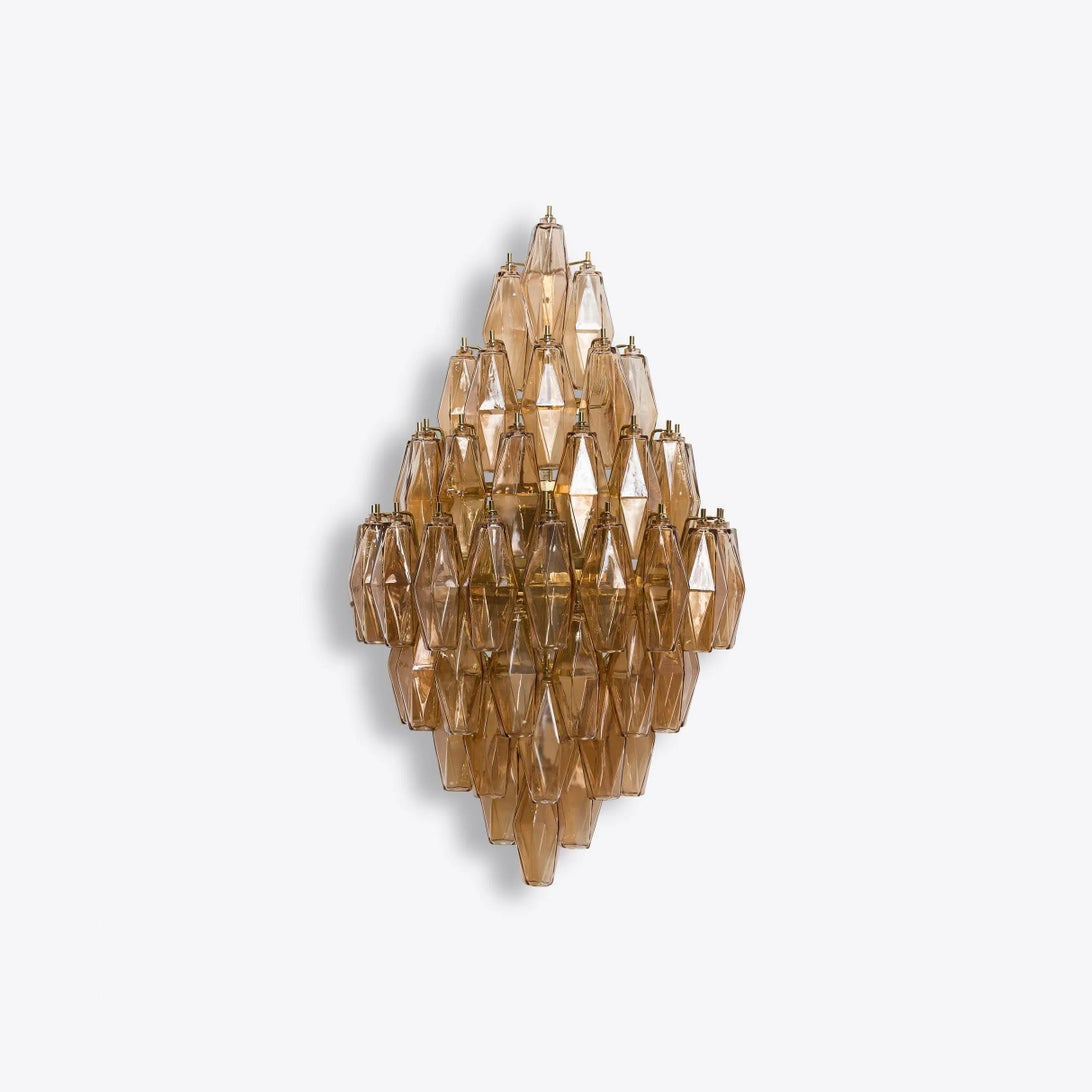 Zyrelis polyhedraal glazen wandlamp