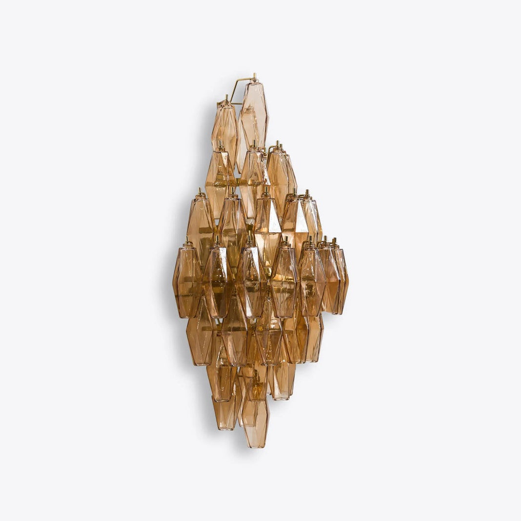 Zyrelis polyhedraal glazen wandlamp
