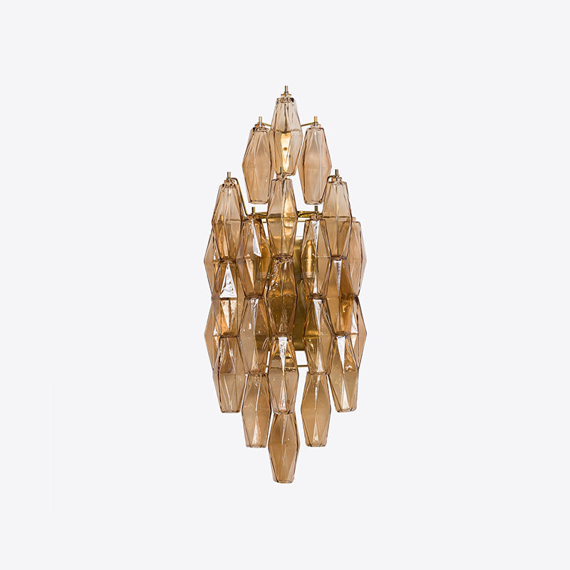 Zyrelis polyhedraal glazen wandlamp