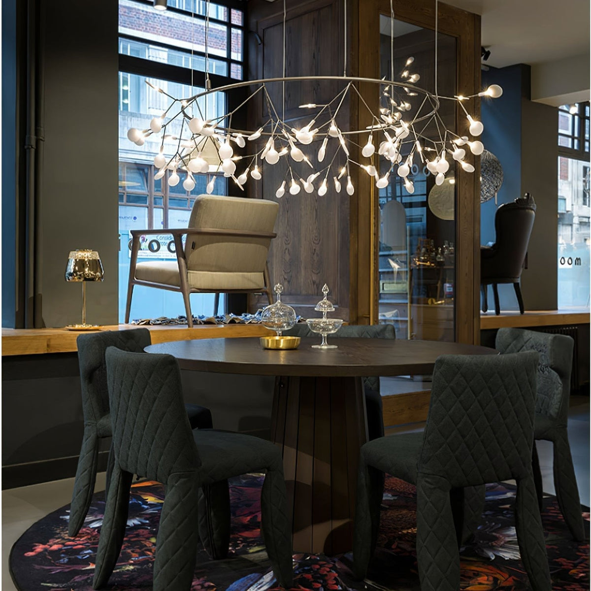 Zwarte Firefly ledkroonluchter