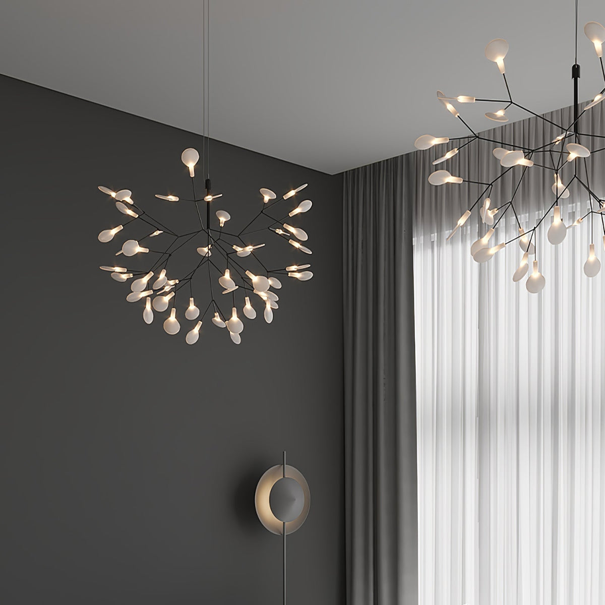 Zwarte Firefly ledkroonluchter