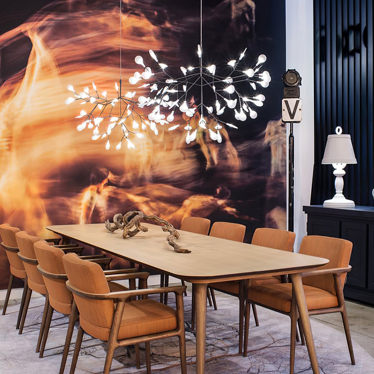 Zwarte Firefly ledkroonluchter