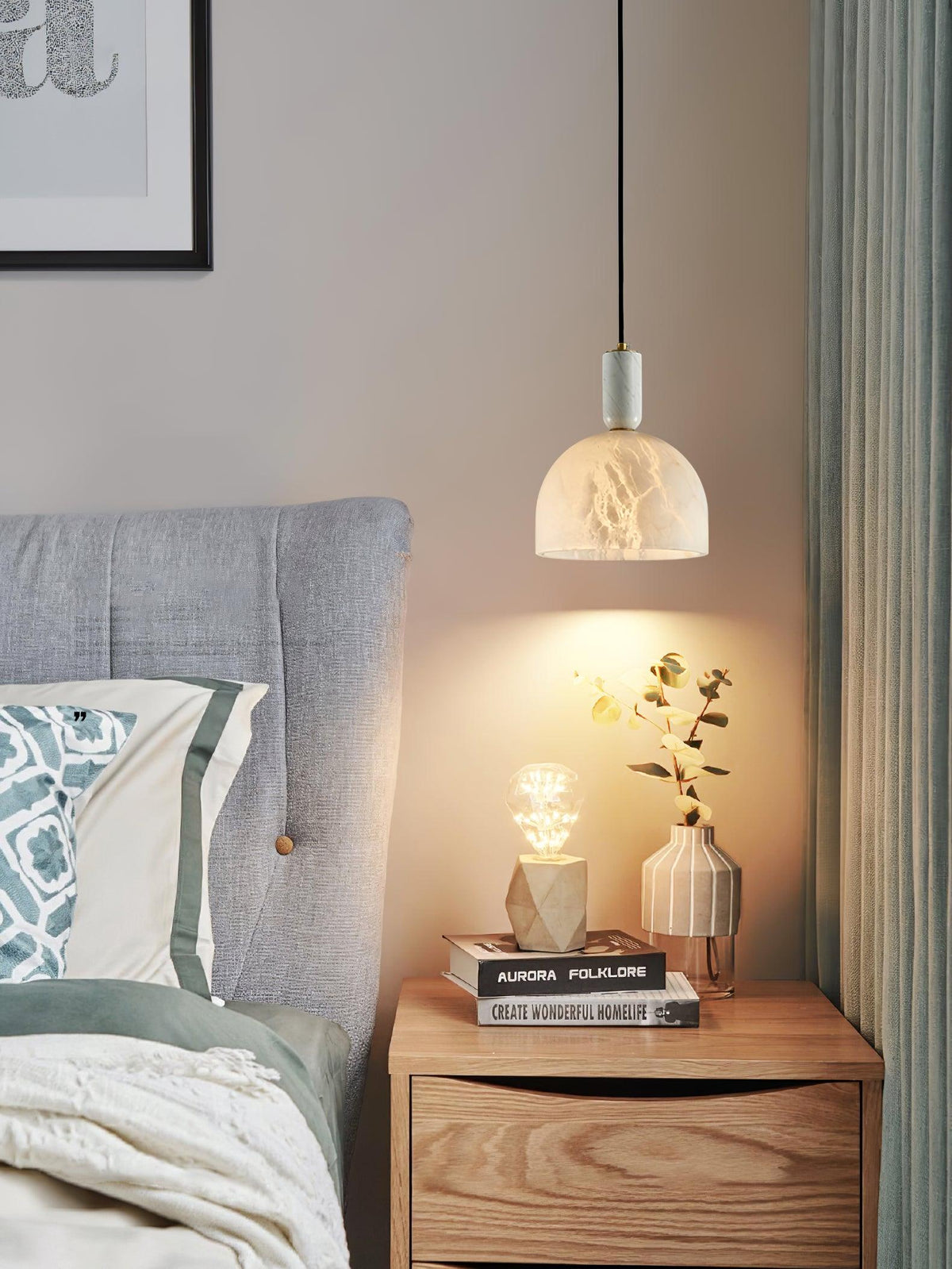 Leda minimalistische hanglamp in albast