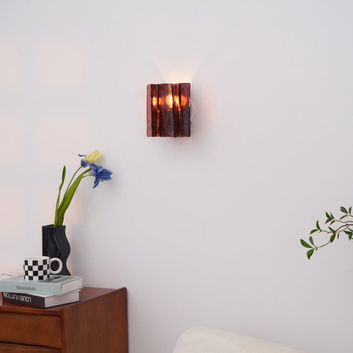 Celuaine Wandlamp Messing Glas helder