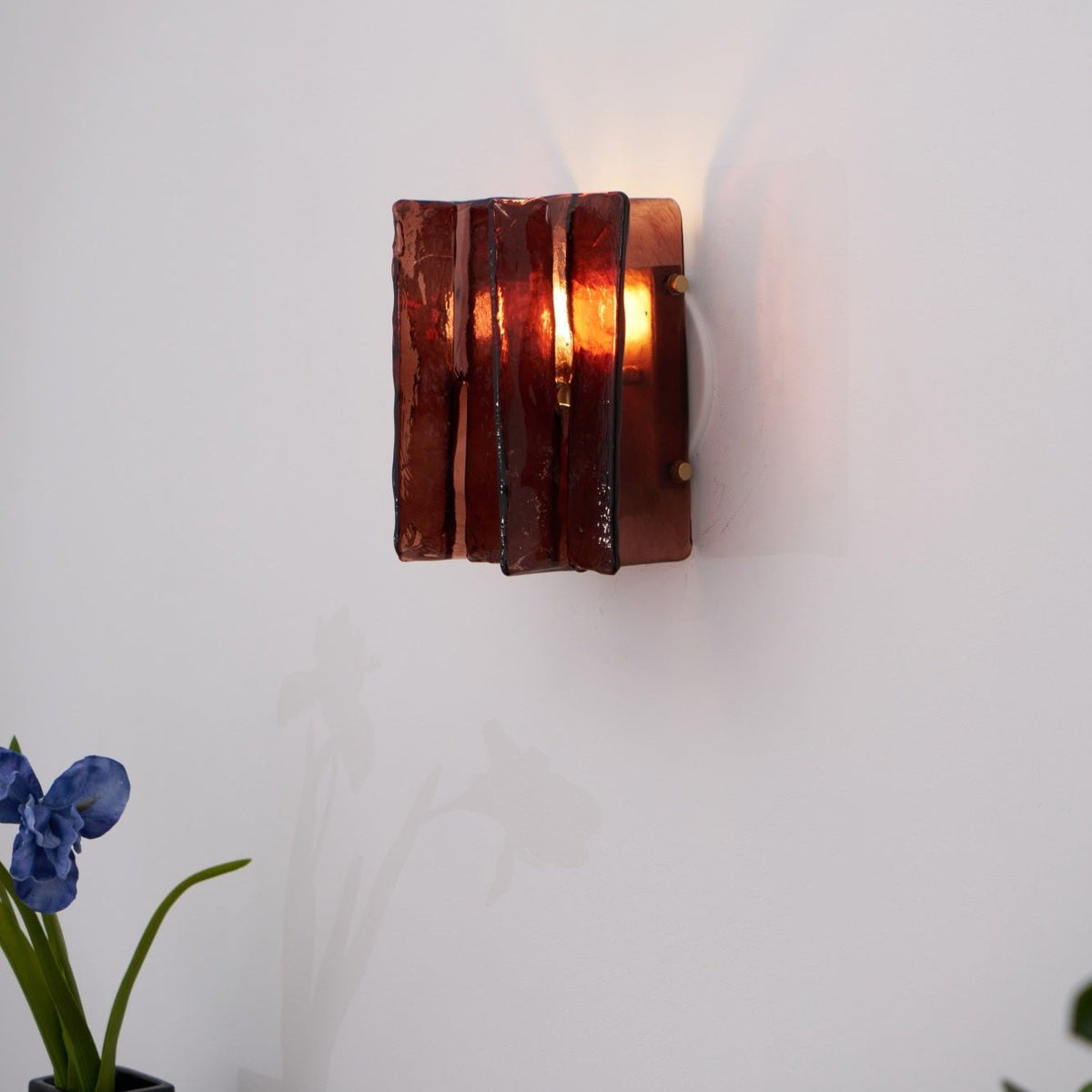 Celuaine Wandlamp Messing Glas helder