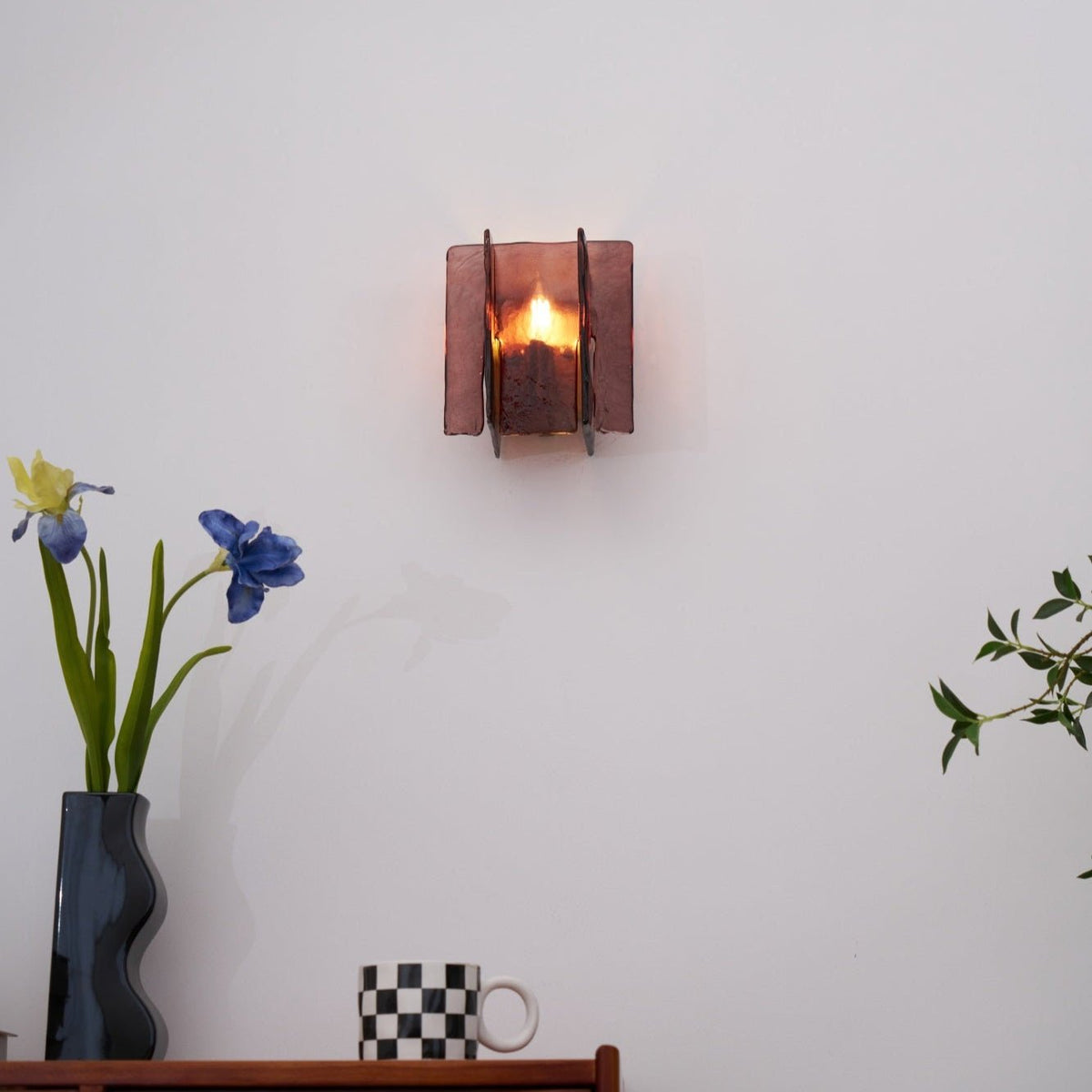Celuaine Wandlamp Messing Glas helder