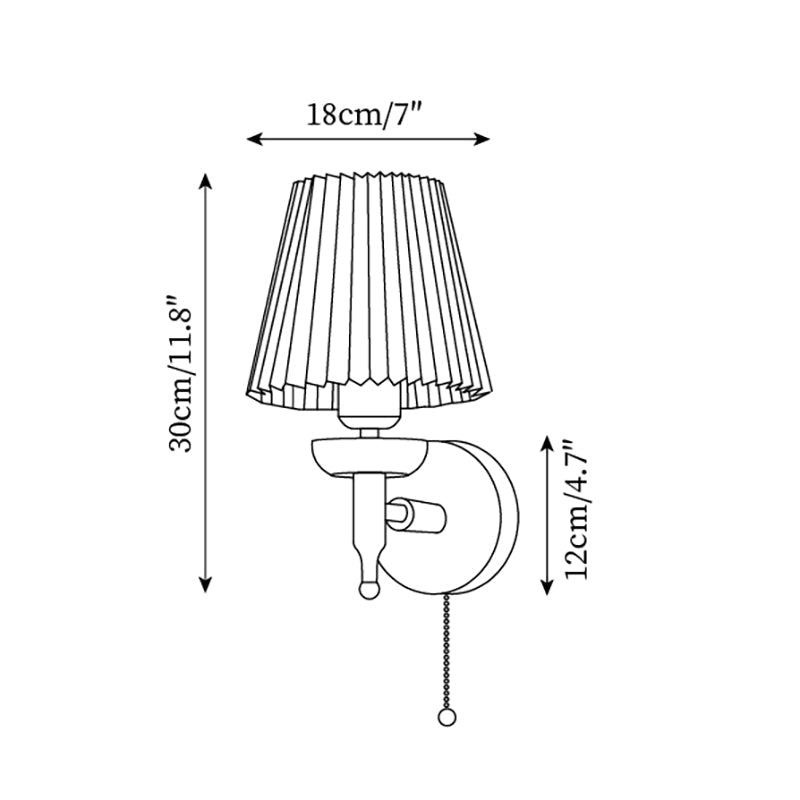 Blixen wandlamp Stoffen Kap Klassiek Goud Walnoot Slaapkamer