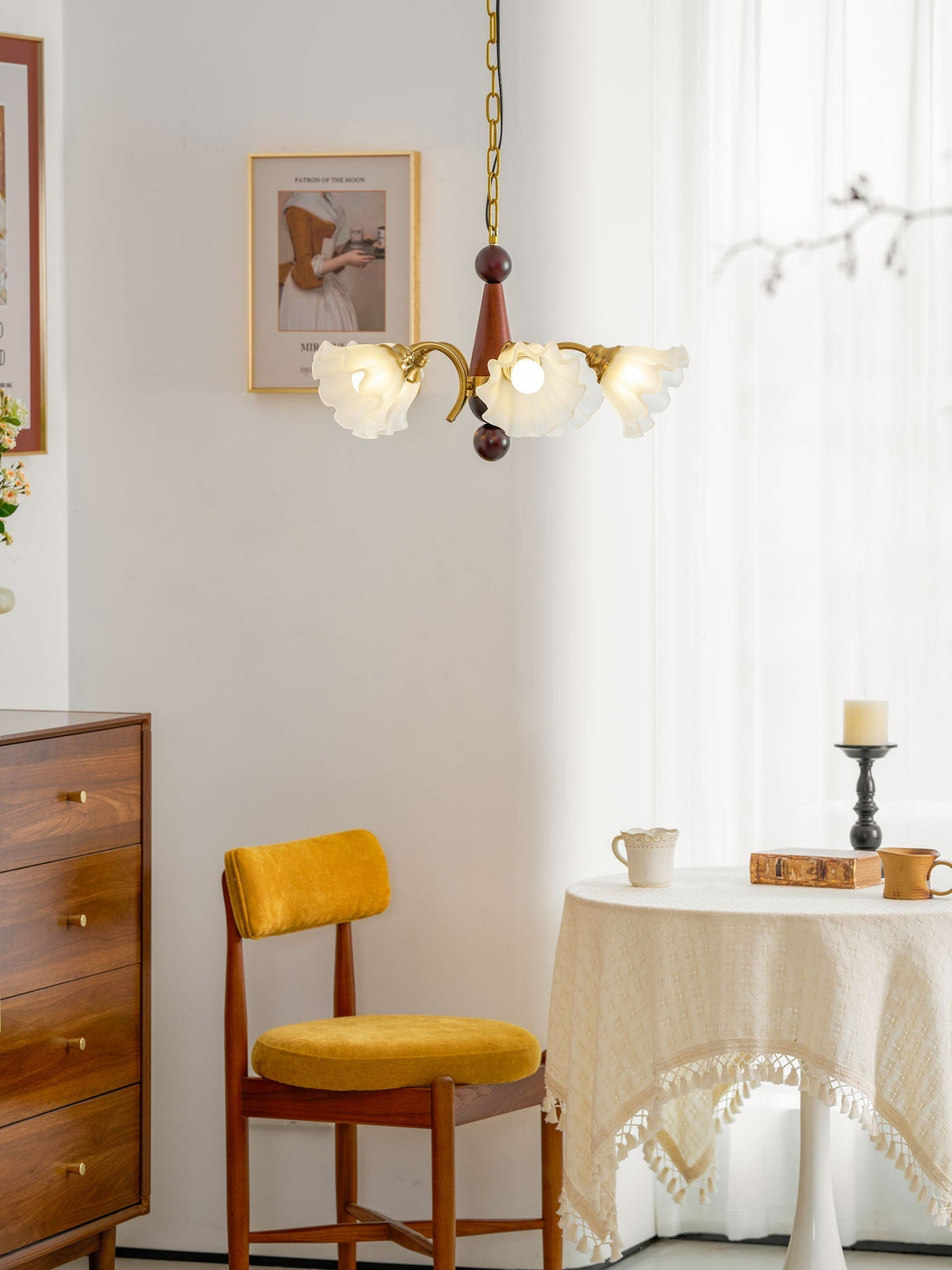 Ilvinan Traditionele Elegantie Houten glas Kroonluchter