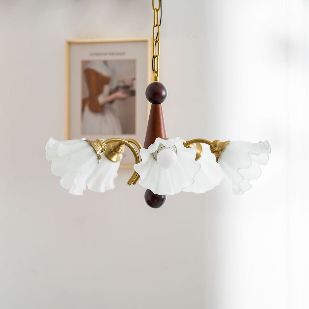 Ilvinan Traditionele Elegantie Houten glas Kroonluchter