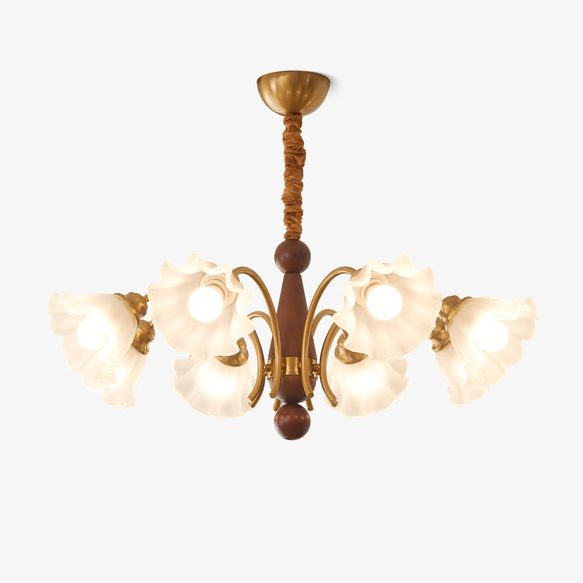 Ilvinan Traditionele Elegantie Houten glas Kroonluchter