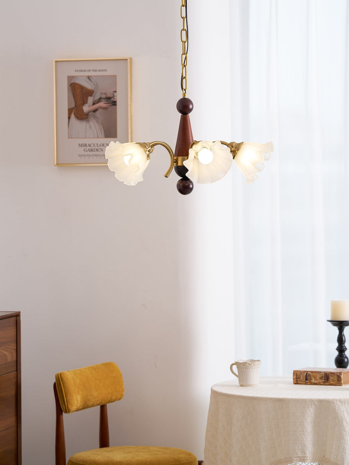 Ilvinan Traditionele Elegantie Houten glas Kroonluchter
