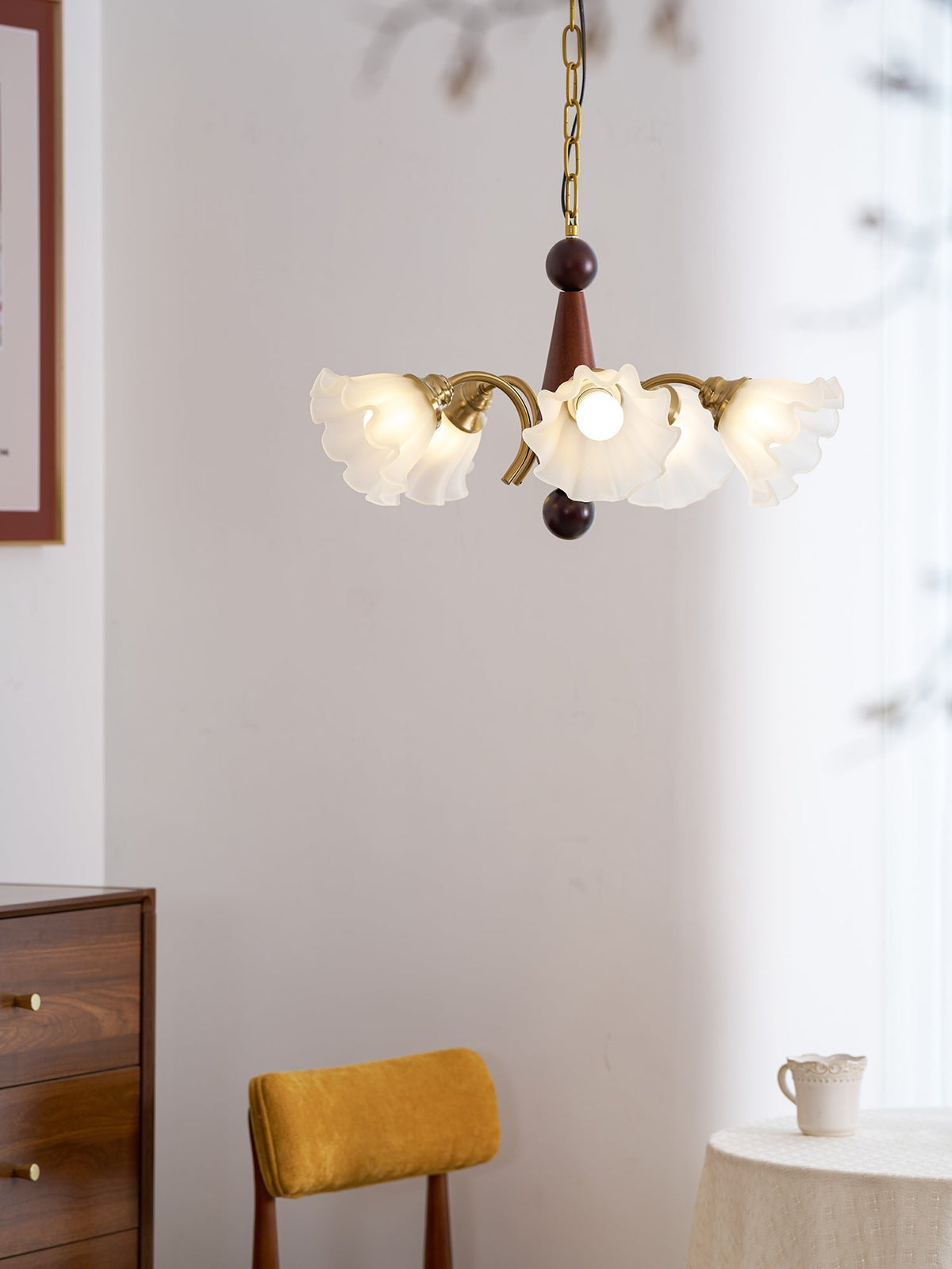 Ilvinan Traditionele Elegantie Houten glas Kroonluchter