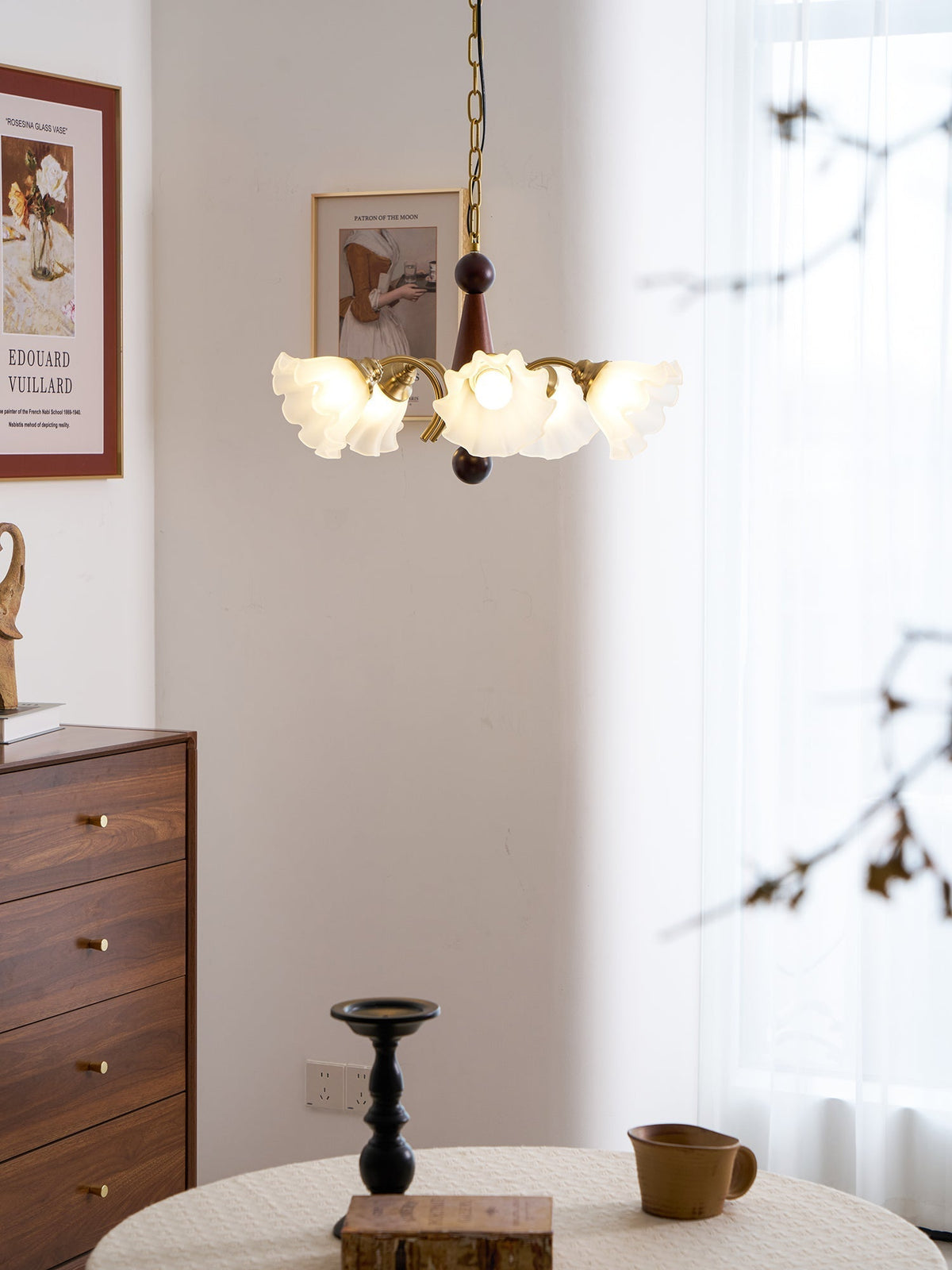 Ilvinan Traditionele Elegantie Houten glas Kroonluchter